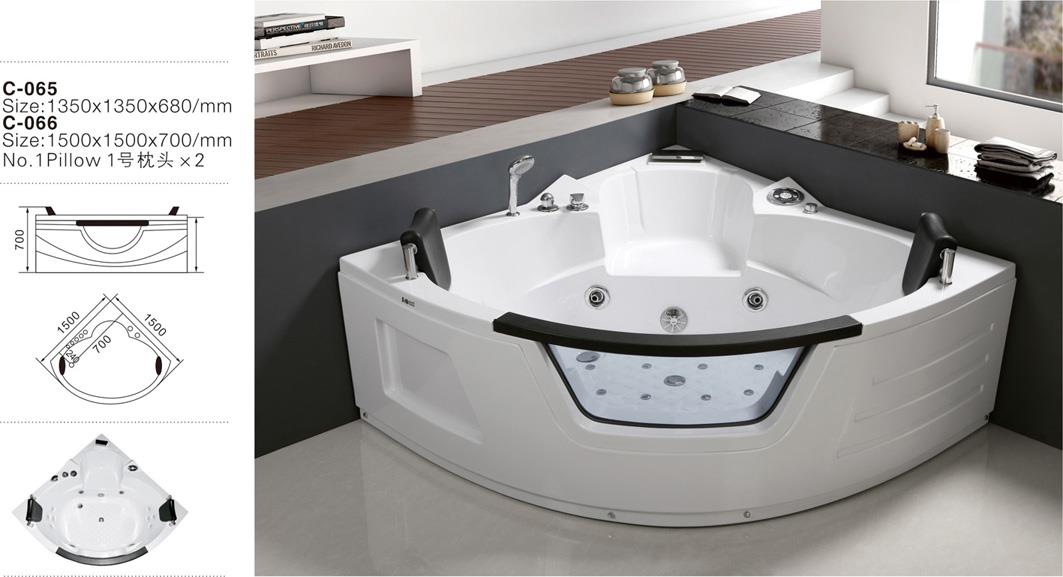 C065 2017 Ново Две 2 Лица Луксозен ъгъл Jetted ABS Whirlpool Масаж Евтина цена Bathroom Bathtub.jpg C065 2017 New Two 2 Person Luxury Corner Jetted ABS Whirlpool Massage Cheap price Bathroom Bathtub.jpg