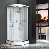 Пространствена ъглова единична ъглова кабина с огледало MER-034S