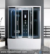 Правоъгълна баня и душ кабина с масаж и парна баня