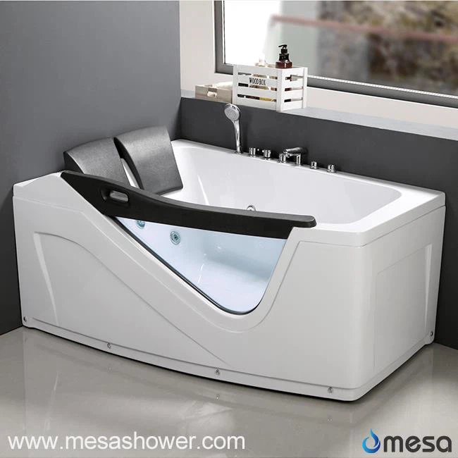 Неправилна форма ъгъл правоъгълен Две 2 лица луксозен джет масаж масаж ABS ABS стъкло вана вана за баня за продажба