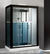 Черна боядисана алуминиева рамка 30 инчов душ кабина с 2 плъзгащи се врати