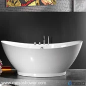 Свободностояща твърда повърхност вана - чисто бял MEC3163