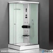 Модерна душ кабина със сребърен панел за функции MER-1360