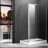 Ъглова стъклена душ кабина за плъзгащи се врати с рамка